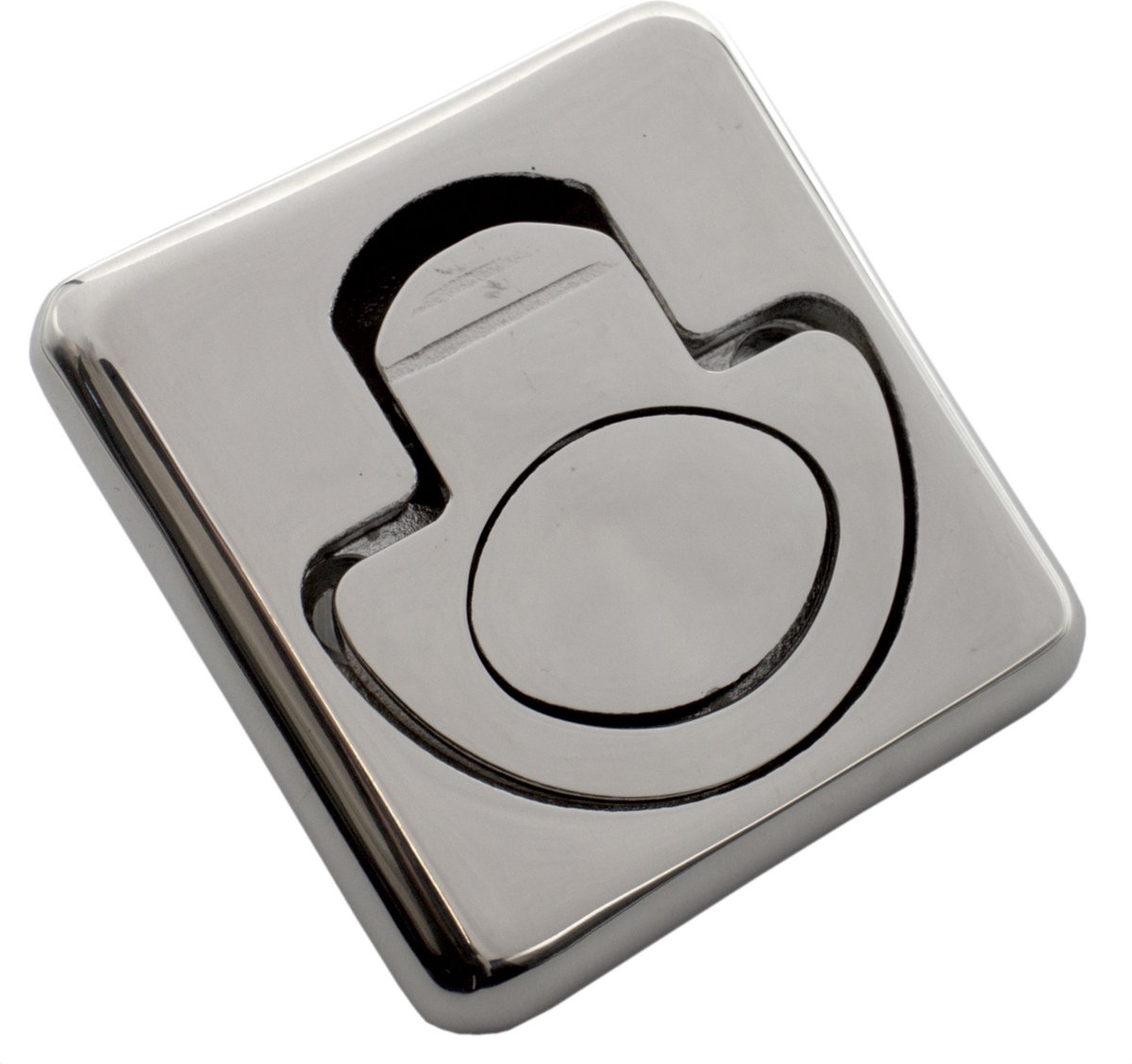 Luikring - RVS 316 - Vierkant - 50x50mm - Met veer - RVS Gepolijst - Zeewaterbestendig