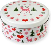 Rex London - Biscuit Tin - Tin Round 50's Christmas - multicolore: rose-blanc-noir-vert-rouge