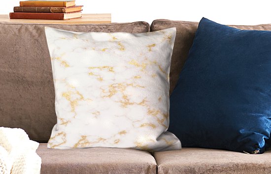 Coussins - Marbre - Wit - Or - 50x50 cm