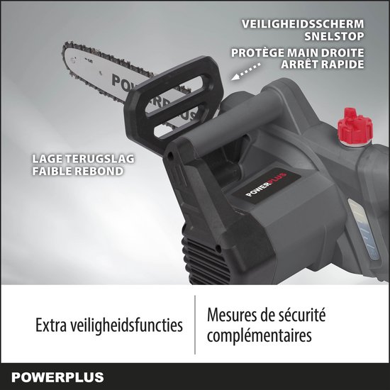 Powerplus POWEG10100 Elektrische kettingzaag - 2000W - Zwaardlengte 350mm - Automatische kettingsmering - Incl. 1x ketting en 1x zwaard van Powerplus — afbeelding 3