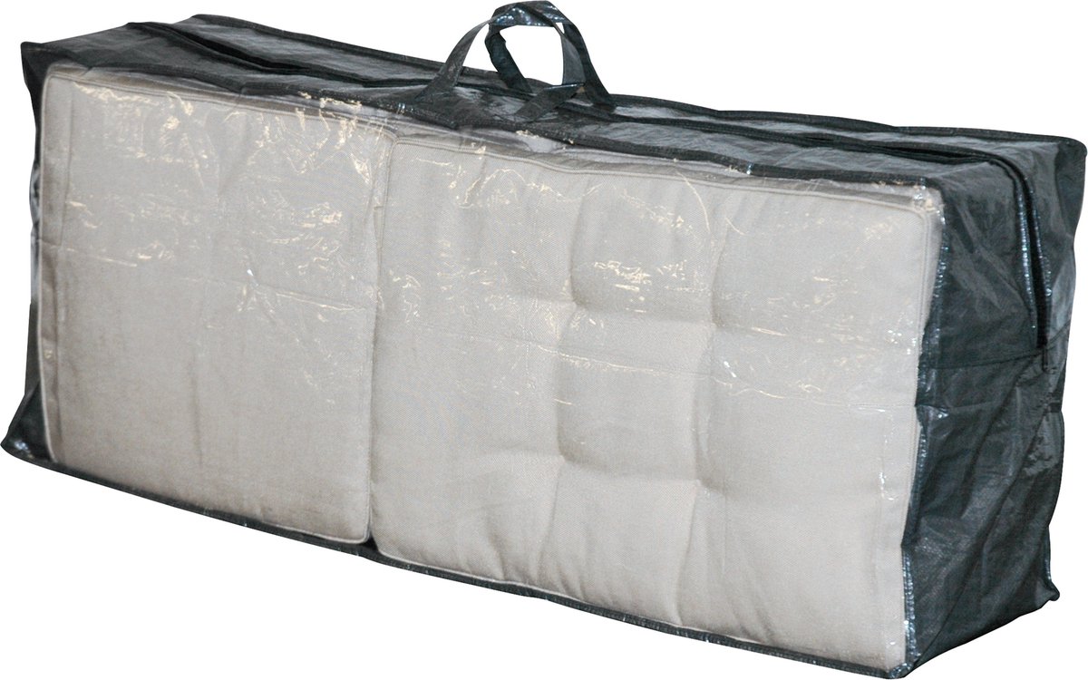Lesliliving Lesli Living Tuinmeubelhoes - met rits - 4 stoelkussens - 130 x 50 cm - grijs/groen