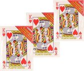 XL Speelkaarten - 3x pakjes - rood - 20 x 28 cm
