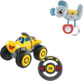 Chicco bundel - Billy BigWheels - Bestuurbare Speelgoedauto - Geel & Rammelaar - Koalabeer - Te bevestigen aan kinderwagen