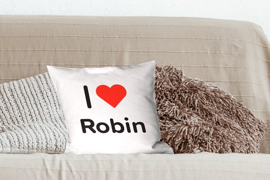 Coussins Coussins décoratifs - Oreillers Salon - 40x40 cm - J'aime - Rouge-gorge - Fille