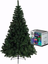 Kerstboom H240 cm - met kerstverlichting - gekleurd - 36 m - 480 leds