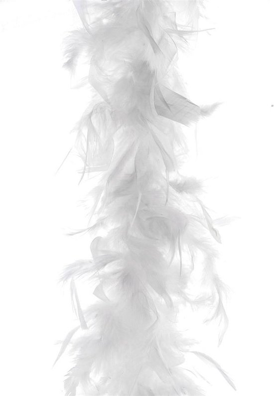Boa guirlande de Noël plumes - blanc - 200 cm - Décoration de Noël