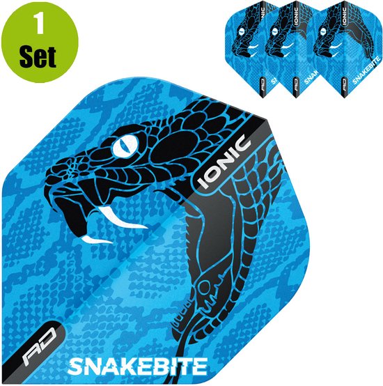 Reddragon Snakebite Ionic Snake Head Dart Flights - Blauw van Reddragon — afbeelding 3