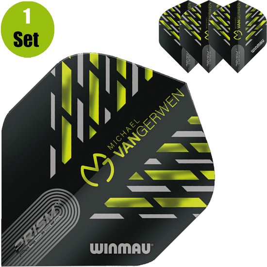 WINMAU - Prism Delta MvG 2021 Zwart Dartvluchten - 1 sets per pakket (3 dartvluchten in totaal) van Winmau — afbeelding 2