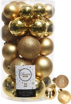 Decoris kerstballen - 44x stuks - goud - 3-4-5-6 cm - kunststof