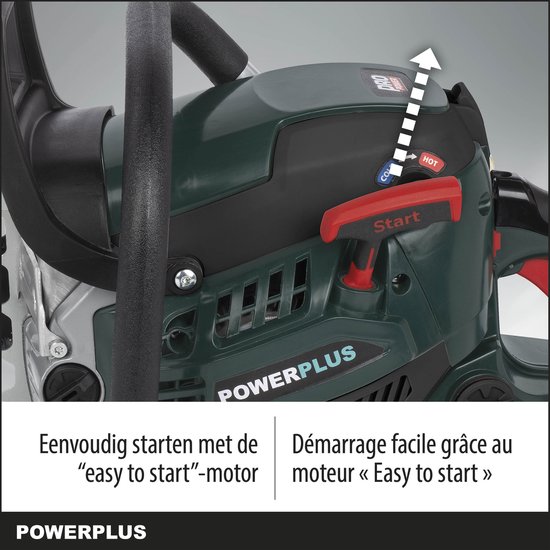 Powerplus Benzine Kettingzaag POWPG20130 - Benzine snoeizaag van 45,4 cc, 45,7 cm zaagblad en brandstoftank van 0.52 L, tuingereedschap van Powerplus — afbeelding 4