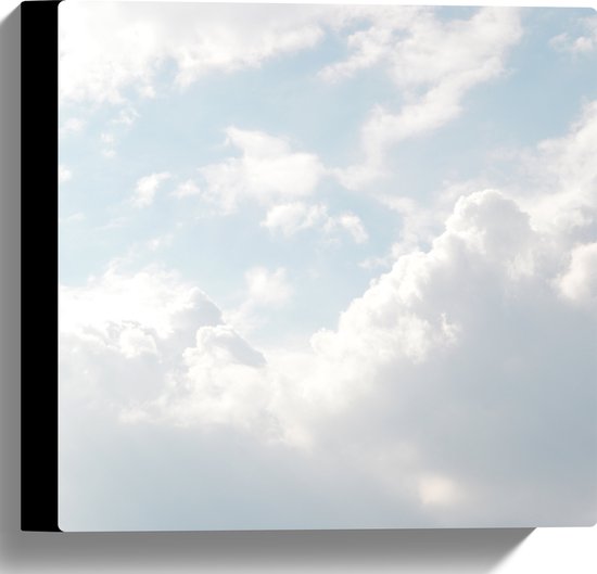 WallClassics - Canvas  - Grote Witte Wolken in de Lucht - 30x30 cm Foto op Canvas Schilderij (Wanddecoratie op Canvas)
