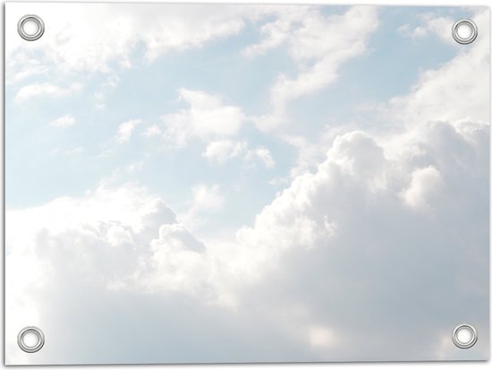 WallClassics - Tuinposter – Grote Witte Wolken in de Lucht - 40x30 cm Foto op Tuinposter  (wanddecoratie voor buiten en binnen)