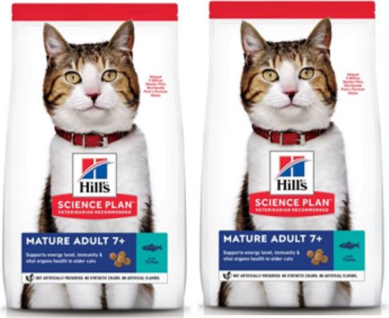 2x Hill's - Feline Mature Adult Tonijn - Kattenvoer - 1.5kg
