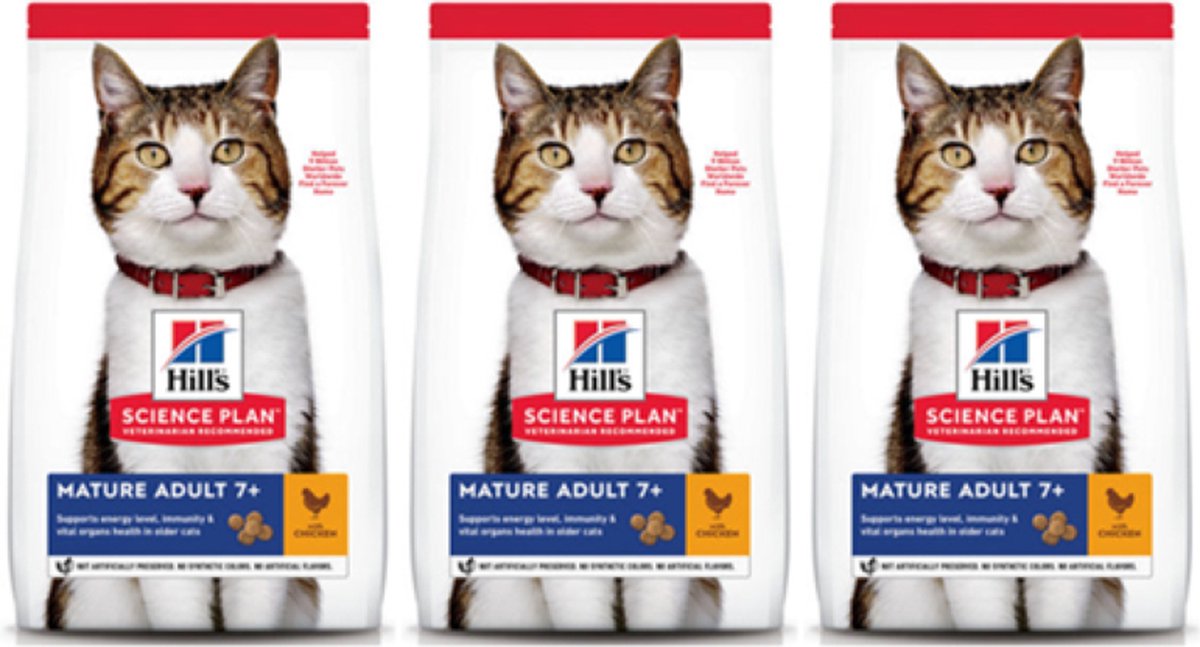 Hill's Kattenvoer - Feline Mature Adult Kip - 3x 1.5kg