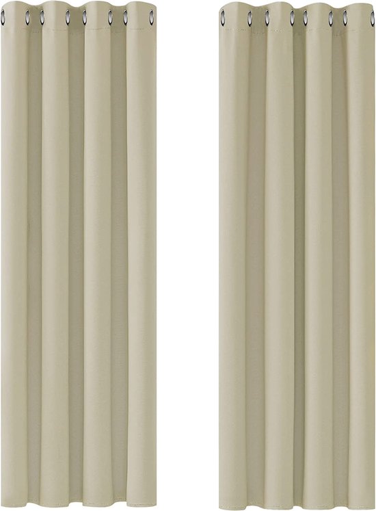Deconovo 2 stuks gordijnen, geborduurd, voor woonkamer, keuken, kantoor