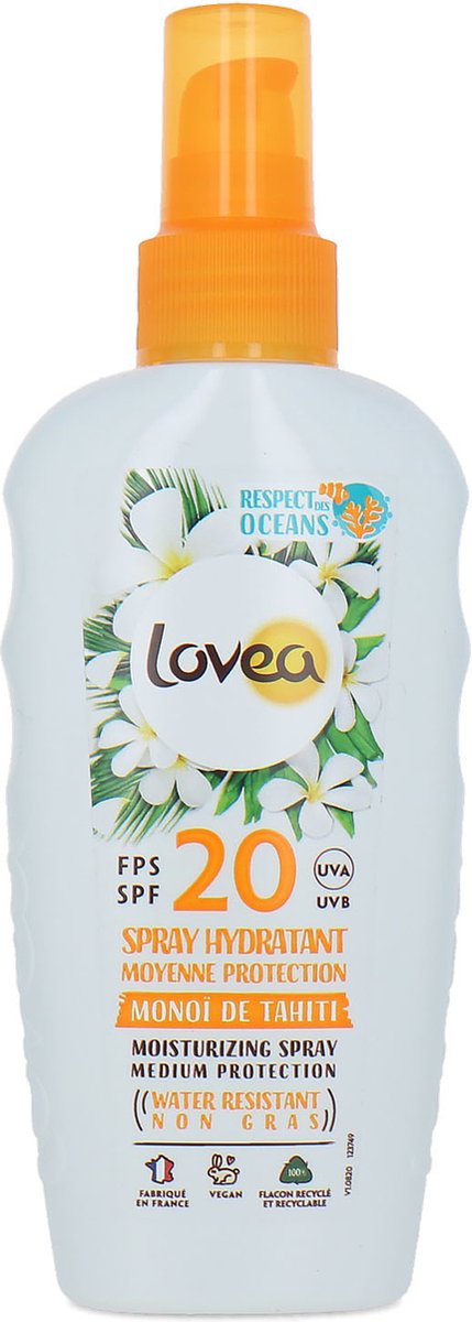 Lovea Moisturizing Sun Protection Spray Monoï de Tahiti - 150 ml (SPF 20)