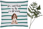 Sierkussens - Kussentjes Woonkamer - 50x50 cm - Spreuken - Quotes - Honden - If I can't bring my dog I'm not coming