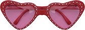 Faram Party - Lunettes de soleil - Hippie Flower Power Sixties - lunettes coeur - rouge