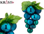 Krist+ decoratie druiventros - blauw - kunststof - 33 cm - Namaakfruit/nepfruit wijn thema