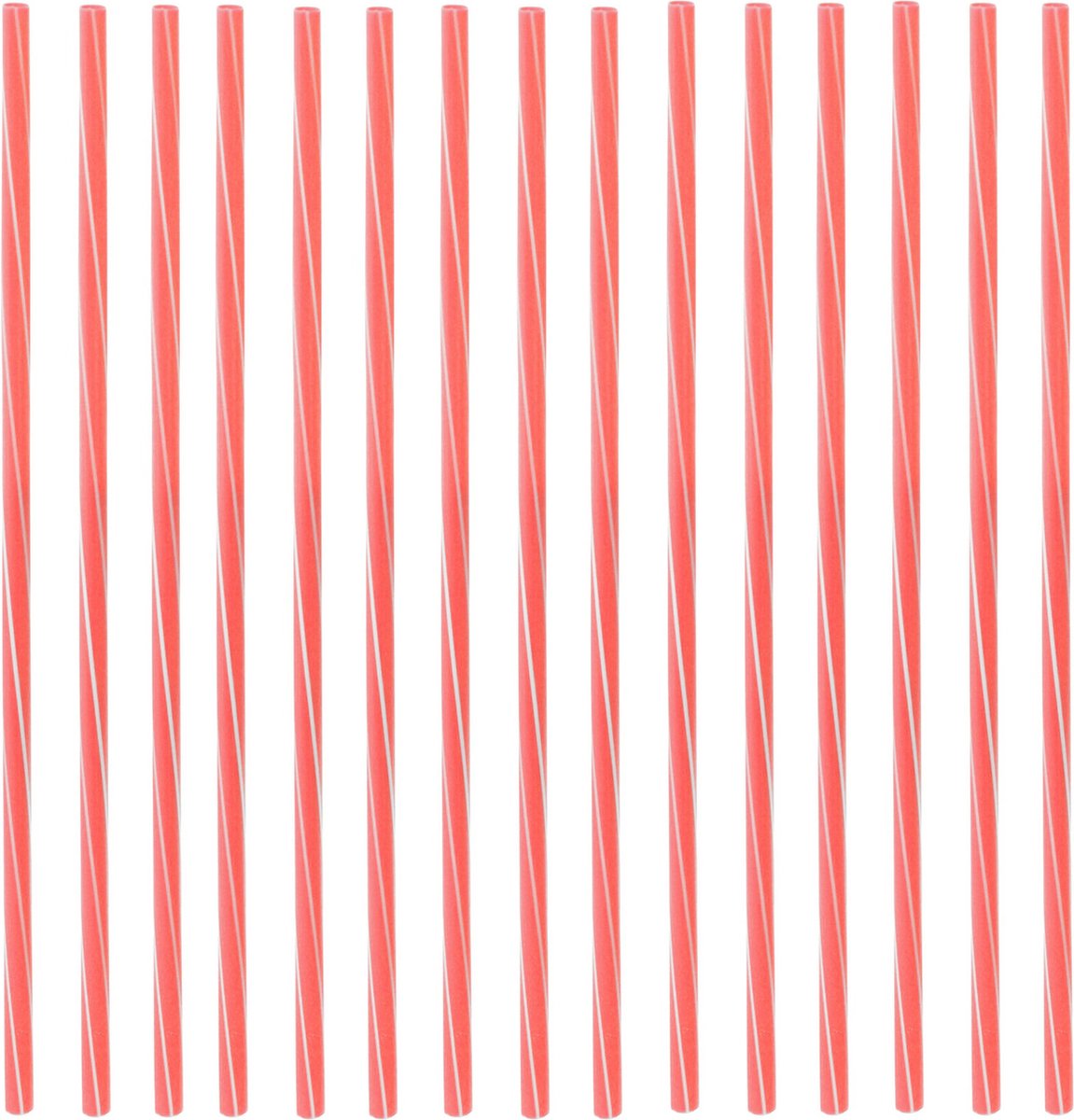 Excellent Houseware Drinkrietjes - herbruikbaar - vaatwasserbestendig - 50 ST - rood/wit - 22 cm
