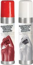 Guirca Haarspray/bodypaint spray - 2x kleuren - wit en rood - 75 ml
