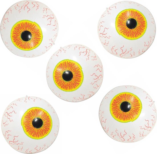 Opblaasbare oogbal ballen - 5x stuks - 40 cm - Halloween versiering