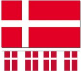 Bellatio Decorations - Vlaggen versiering - Denemarken - Vlag 90 x 150 cm en vlaggenlijn 3m