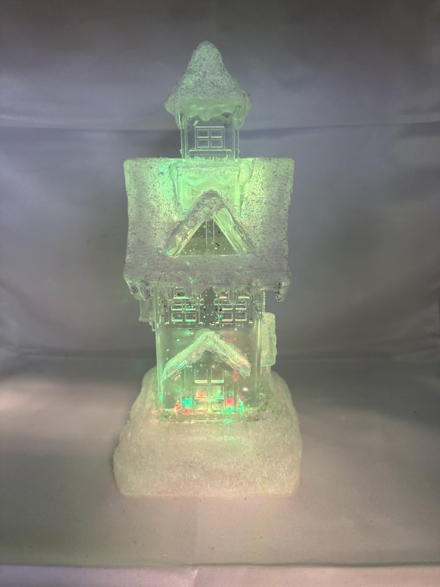 LED Sneeuwhuis - colourchanging LED - hoogte 25x12x12 cm - Kerstverlichting - Decoratie verlichting