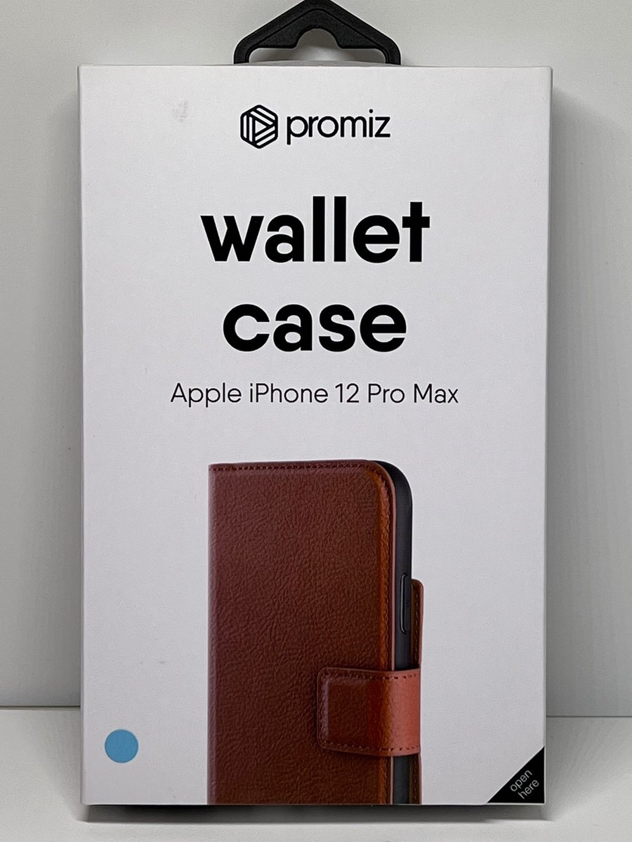 Promiz - Wallet Case - Brown - for Apple iPhone 12 Pro Max