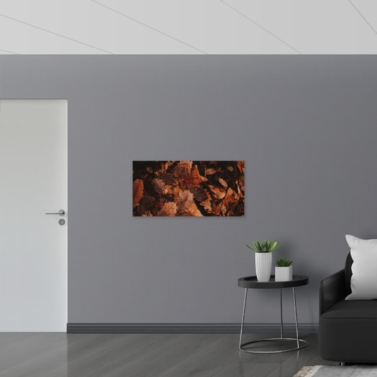 WallClassics - Drapeau - Feuilles d'automne sur cerceau - 100x50 cm Photo sur drapeau en polyester