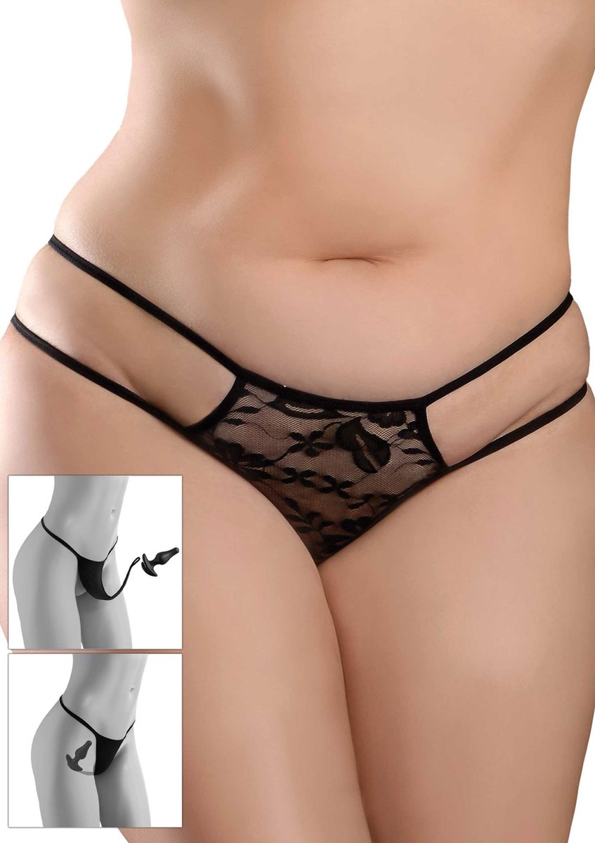 Pipedream - Crotchless PleasurePearl +Size - Anal Toys Buttplugs Zwart