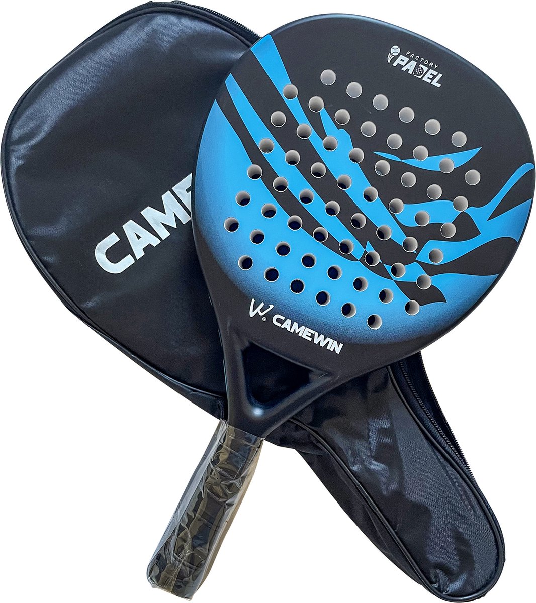 Camewin - Padelracket - inclusief padeltas - Full carbon - Blauw - Zwart - Padel Racket - Cadeautip