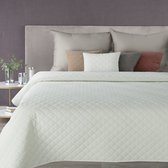 Oneiro’s luxe MILO Beddensprei Wit - 220x240 cm – bedsprei 2 persoons - beige – beddengoed – slaapkamer – spreien – dekens – wonen – slapen