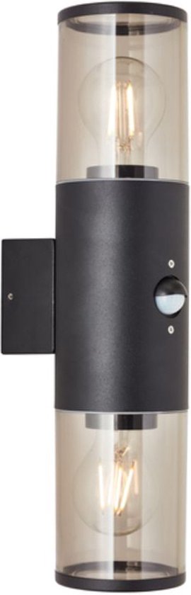 Brilliant Sergioro - Buiten wandlamp met bewegingssensor - Zwart