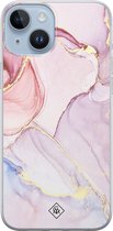 Casimoda® hoesje - Geschikt voor iPhone 14 Plus - Marmer roze paars - Siliconen/TPU telefoonhoesje - Backcover - Marmer - Paars