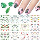 12 Stuks Nagelstickers – Nail Art Stickers – Botanical Bladeren