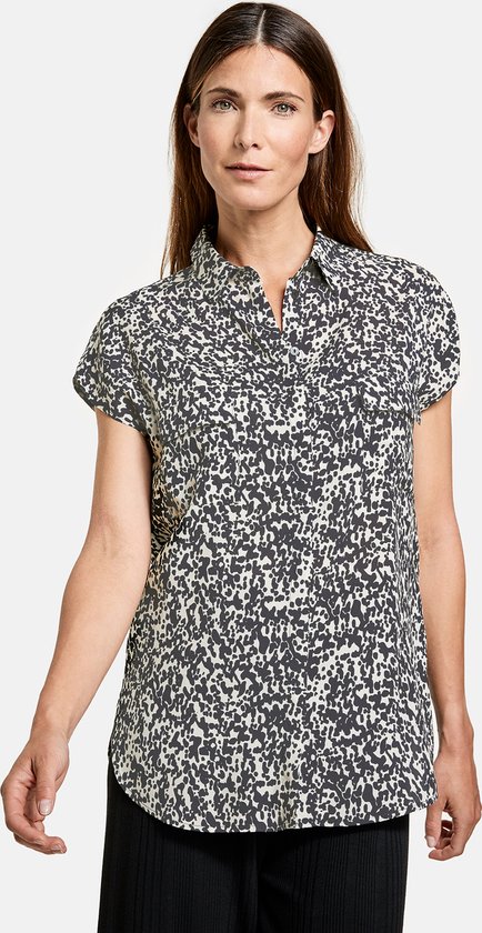 kiezen Beeldhouwer hardware TAIFUN Dames Mouwloze blouse van EcoVero viscose Oatmeal gemustert-36 |  bol.com