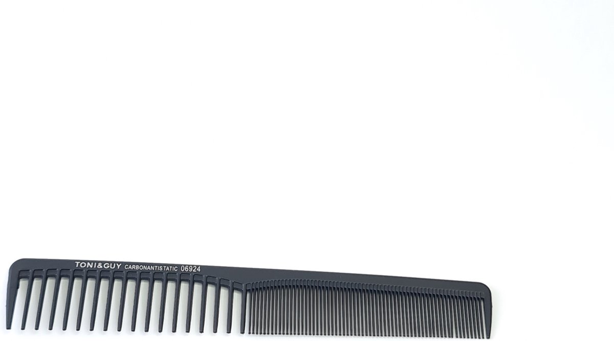 TONI & GUY Carbon Antistatisch Haar kam fijn en grof - kapperskam - styling tool - CARBON ANTISTATIC COMB grove kam code 06924 anti-static