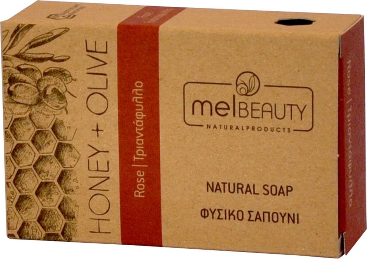 MelBeauty Honey and Olive Oil Soap with Rose Aroma 85gr | Zeep | Handzeep