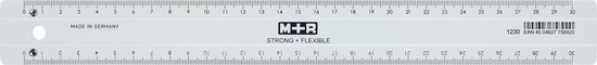 Mobius & Ruppert Liniaal M+R 30cm kunststof - rechts en linkshandig