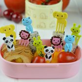 Sans citron - Mini pics à bento - Fourchettes à fruits - Décoration de gâteaux - Bâtonnets à Tiges de cocktail - Enfants - Boîte à lunch - Anniversaire - Fête - Set de 10 - Japonais - Thema Animaux 2.0