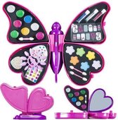 Speelgoed Make-up Set - Vlinder - 92 stuks - 34 x 27 cm - incl . Spiegel - Met GRATIS 100 NAGELSTICKERS !! Kado Tip