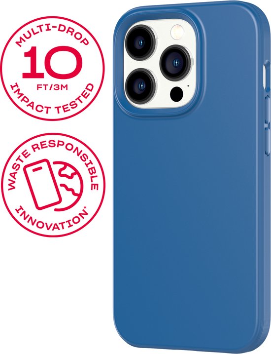 Tech21 Evo Lite - iPhone 14 Pro hoesje - Schokbestendig flexibel telefoonhoesje - Blauw - 3 meter valbestendig