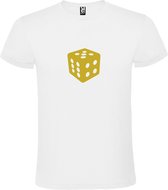 T-shirt Wit avec image "Dice" Goud Taille XS