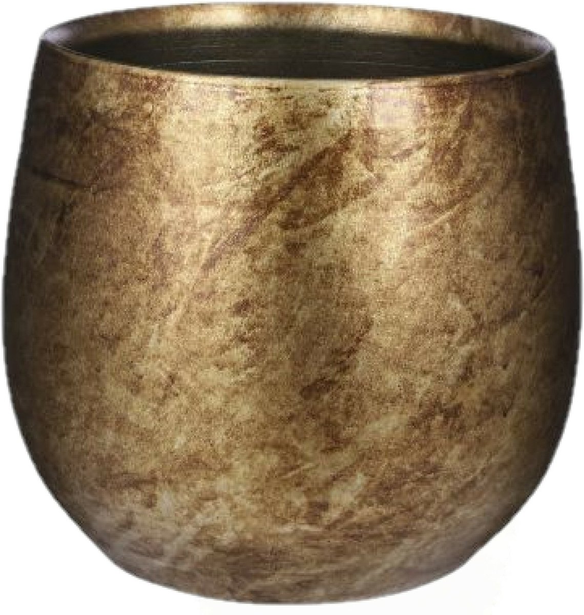 Mica Decorations Bloempot - creme stone - mat - keramiek - 16 x 14 cm