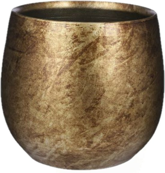 Mica Decorations bloempot Era rond 10x8,5cm goud reliëf kopen