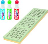 Grafix - Bingo set - 3x bingostiften en 200x Bingokaarten nummers 1-75