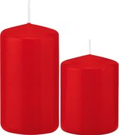 Trend Candles - Stompkaarsen set 4x stuks rood 8 en 12 cm