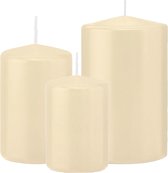 Trend Candles - Stompkaarsen set 6x stuks creme wit 10-12-15 cm