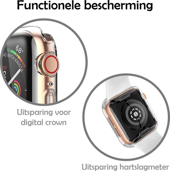Siliconen Hoesje Geschikt voor Apple Watch Series 8 41mm Hoes Case - Hoes Geschikt voor Apple Watch Series 8 41mm Case - Transparant - 2 Stuks